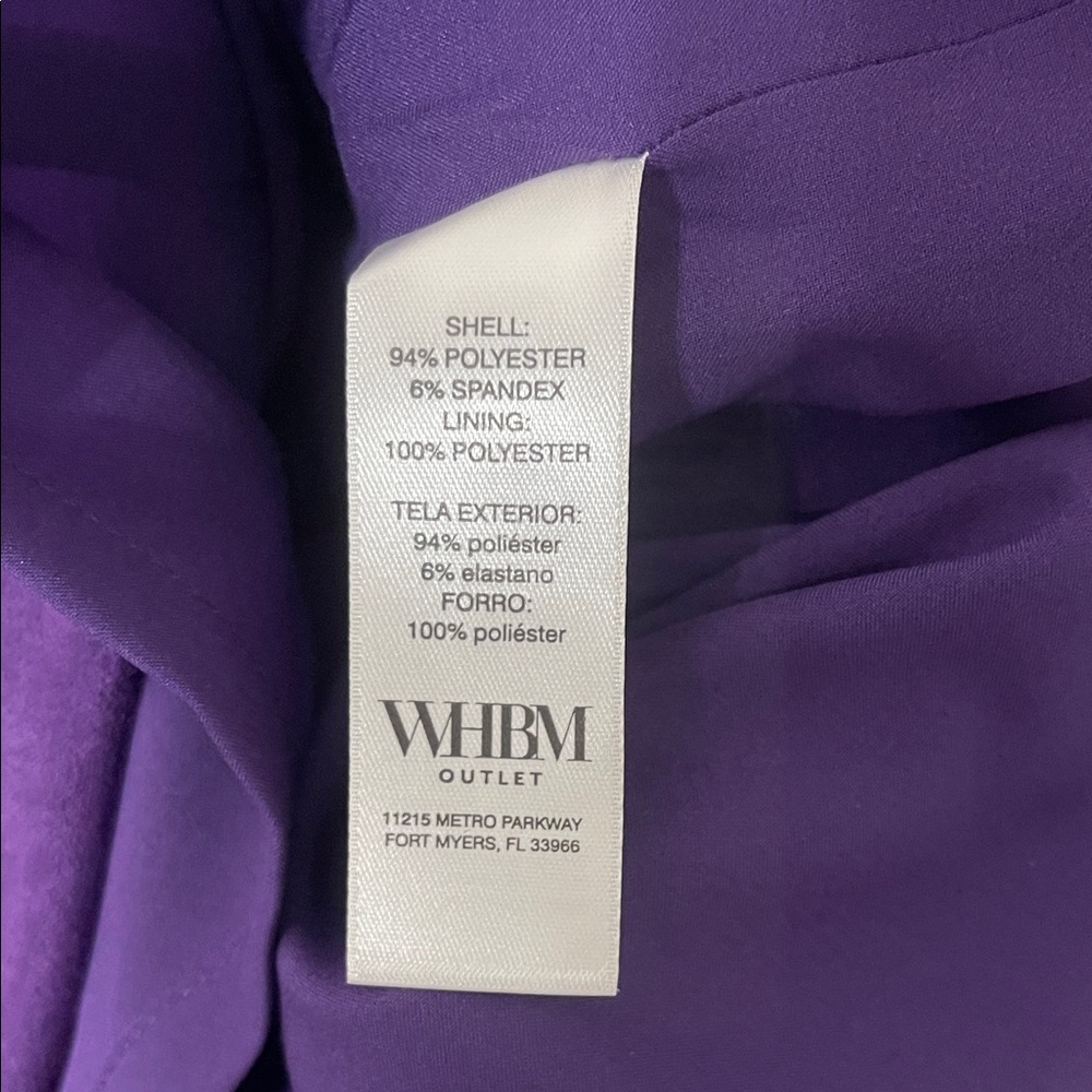 WHBM Skirt Faux Suede Lined Purple Size 00 Waist 14” Length 18.5” EUC - Picture 7 of 7